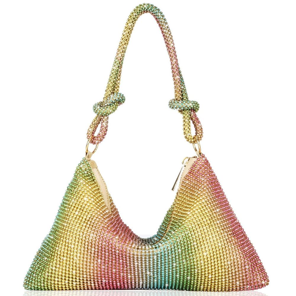 Fashion Shiny Diamond Handbag Tote Shoulder Evening Bag Rainbow :)